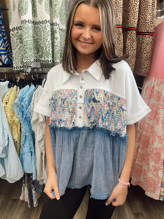 Happy Day Peplum Top