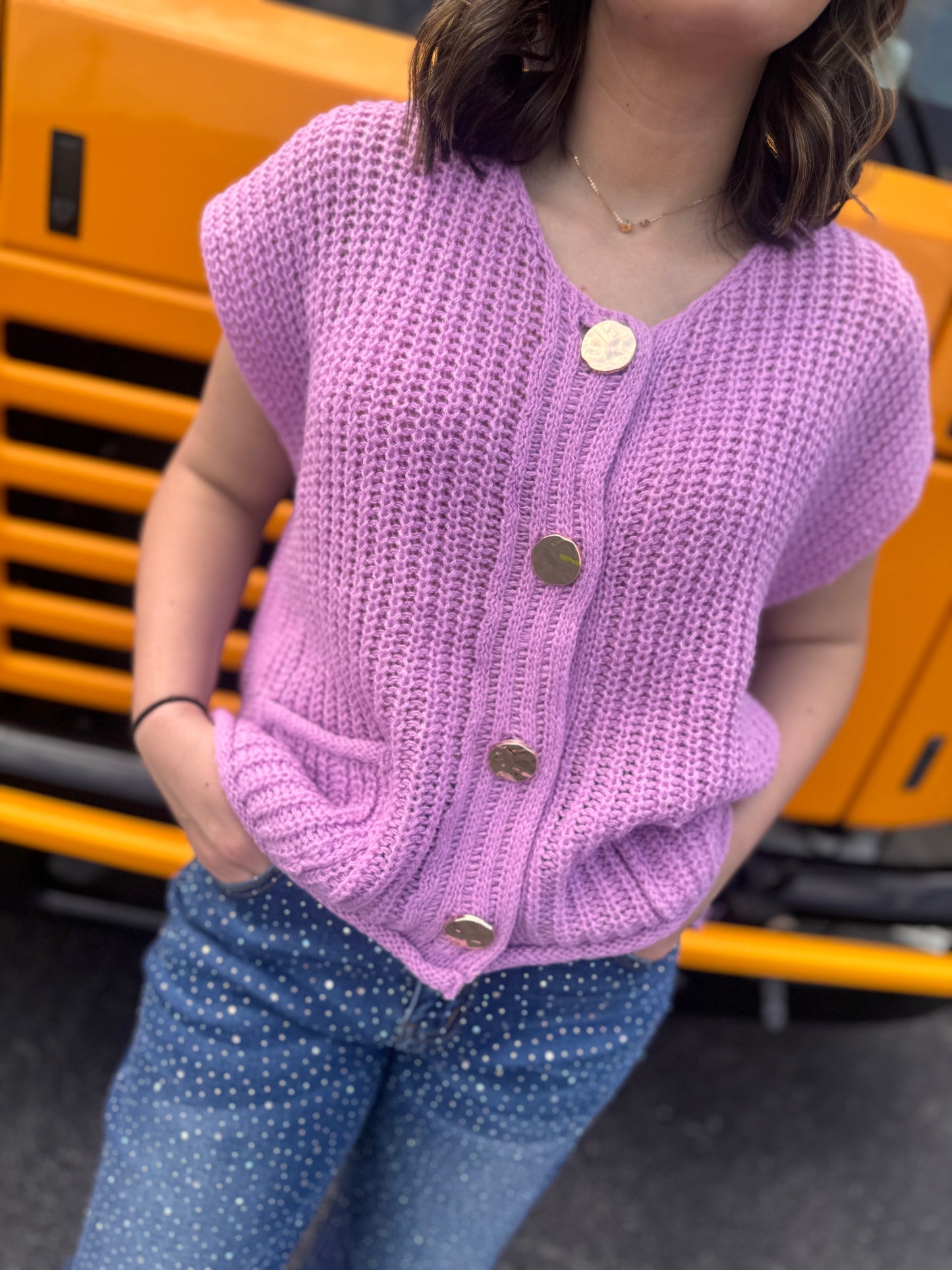 Bushel & A Peck Button Sweater - Mauve