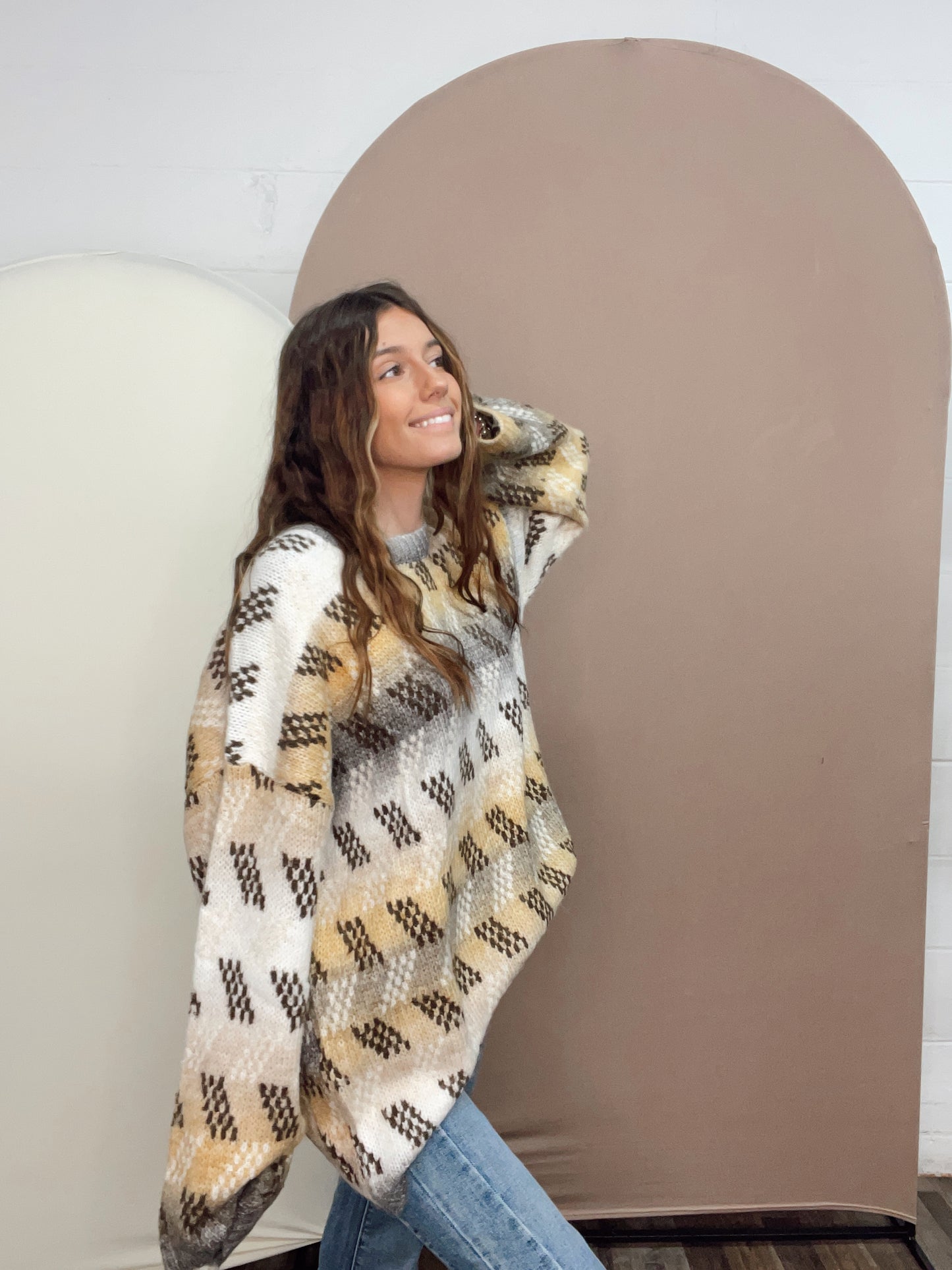 Better Than Most Zig Zag Print Sweater