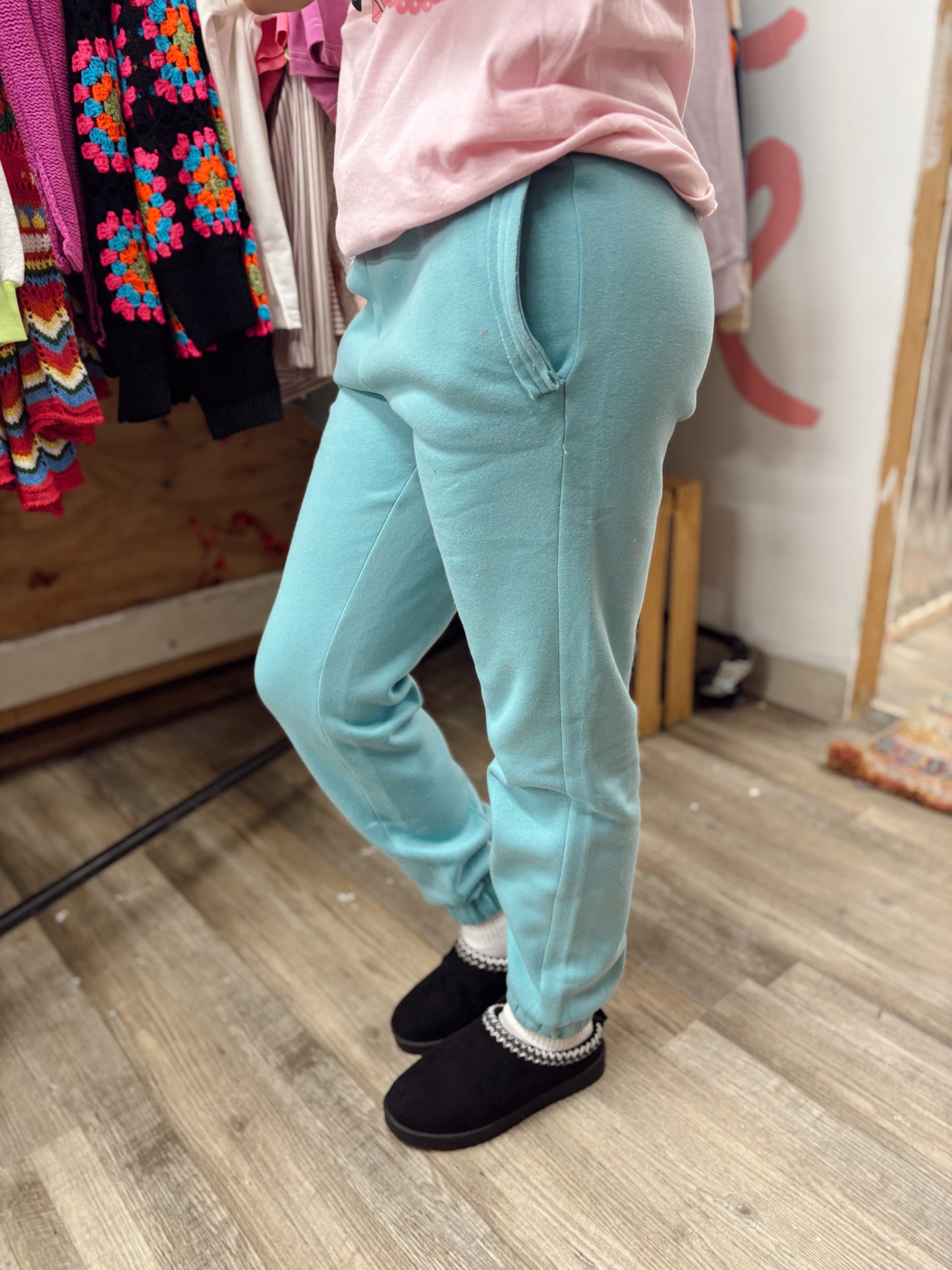 Cozy Queen Jogging Pants - Dusty Teal