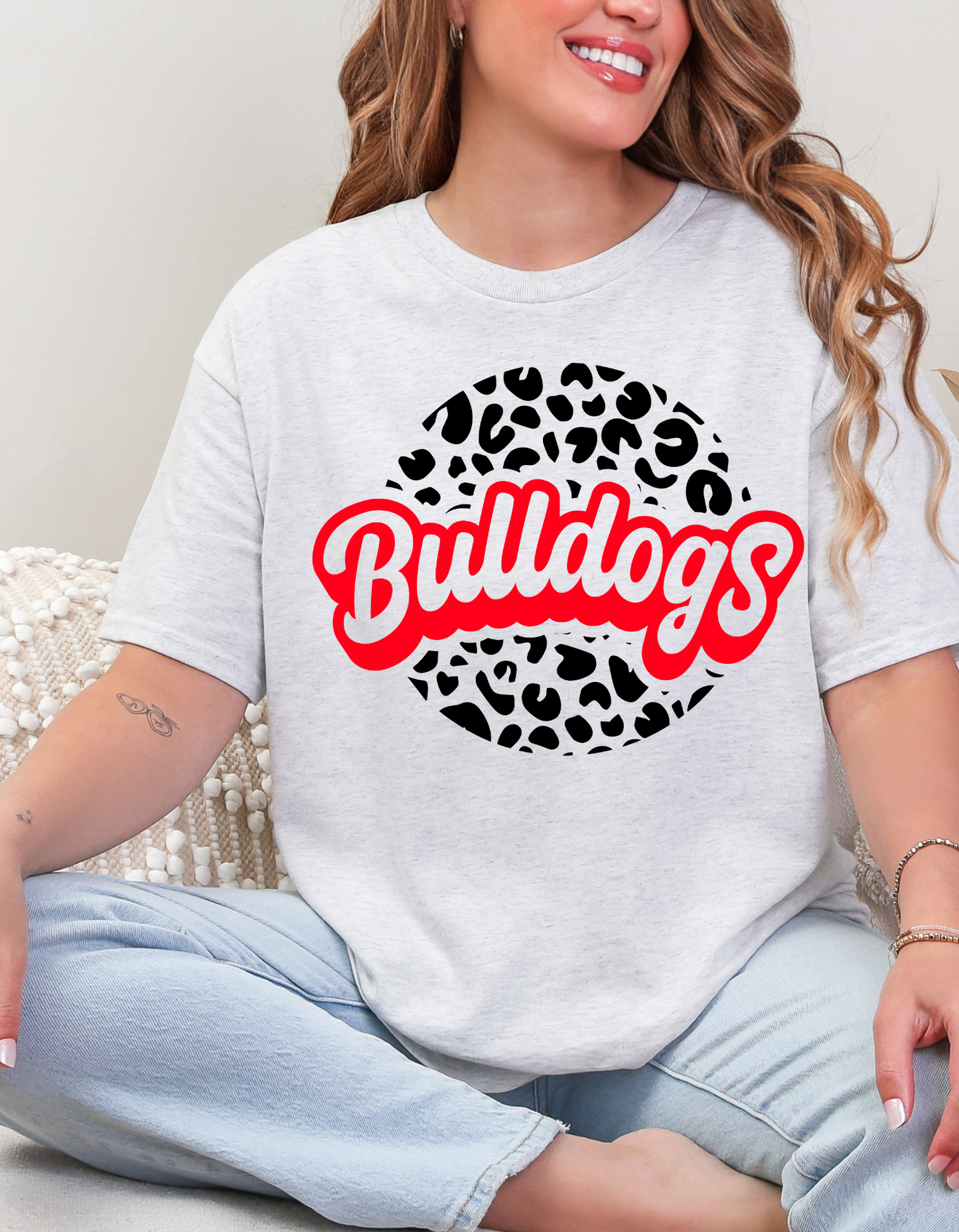 Bulldogs Cheetah Circle Graphic Tee