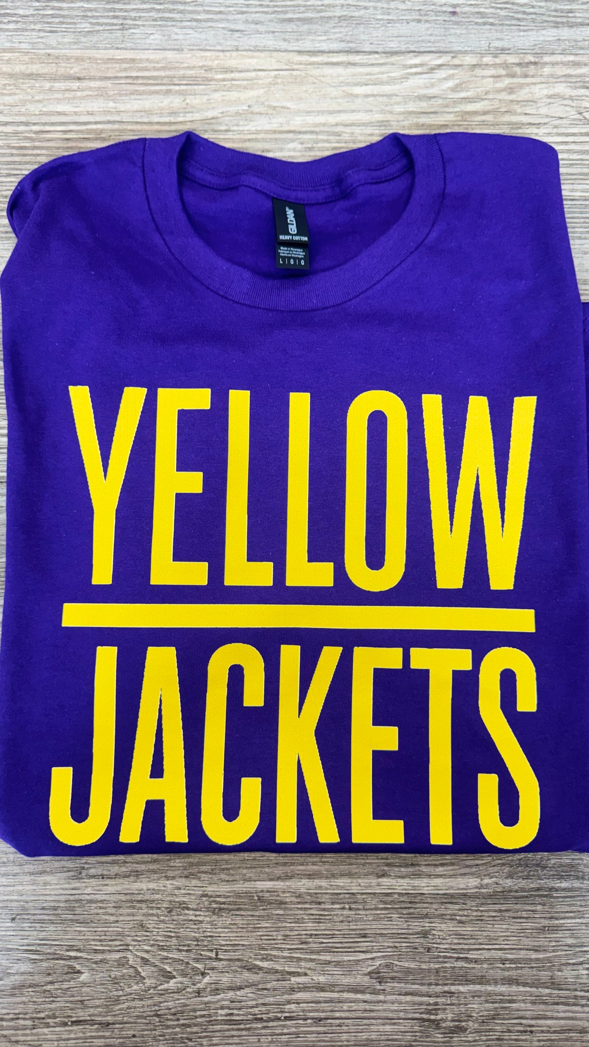 Yellow Jackets Retro Purple Gildan Graphic Tee - TSABR