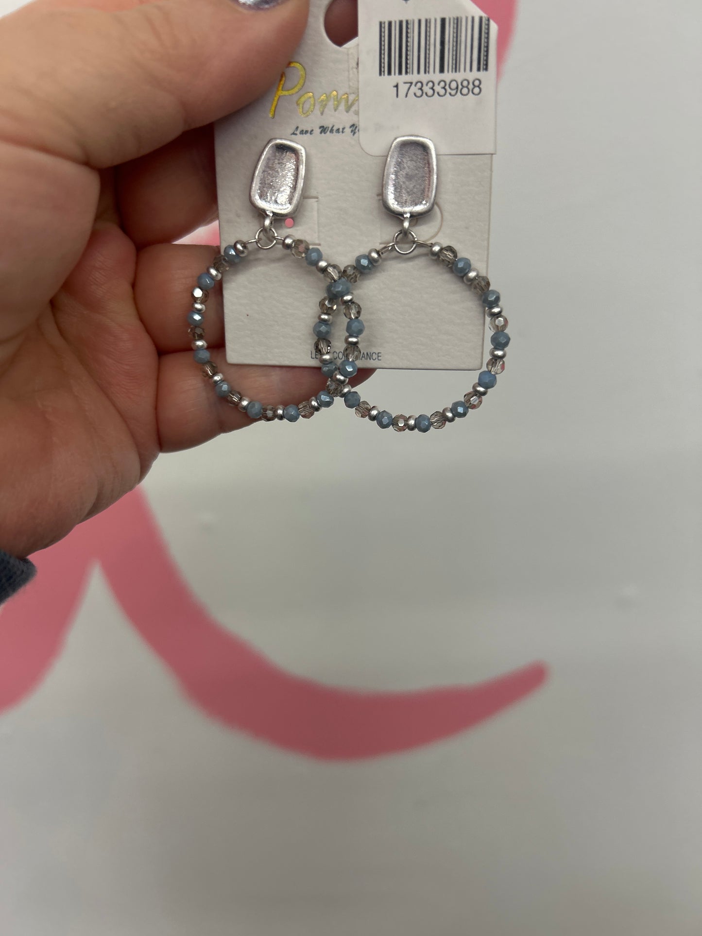 Blue Hoops Silver Earrings (47)