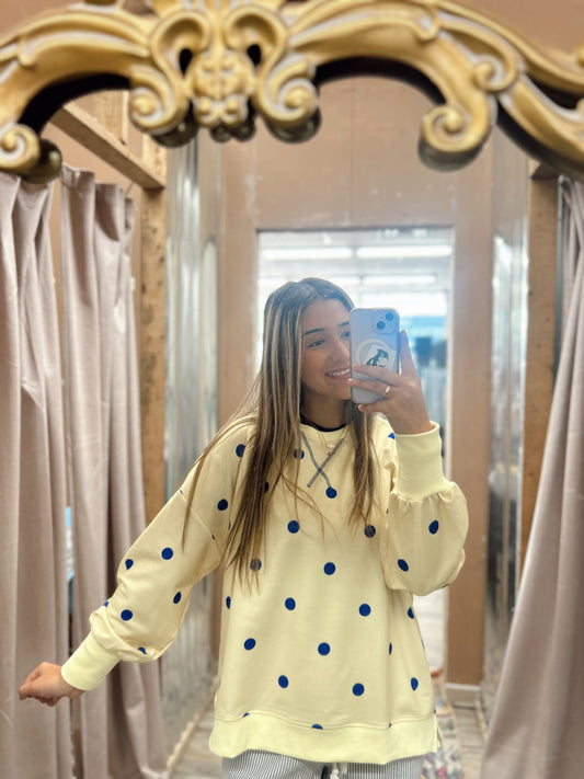 Circle Back Polka Dot Sweatshirt