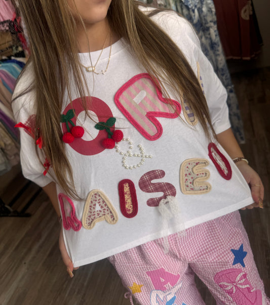 Born & Raised Cropped Top - White