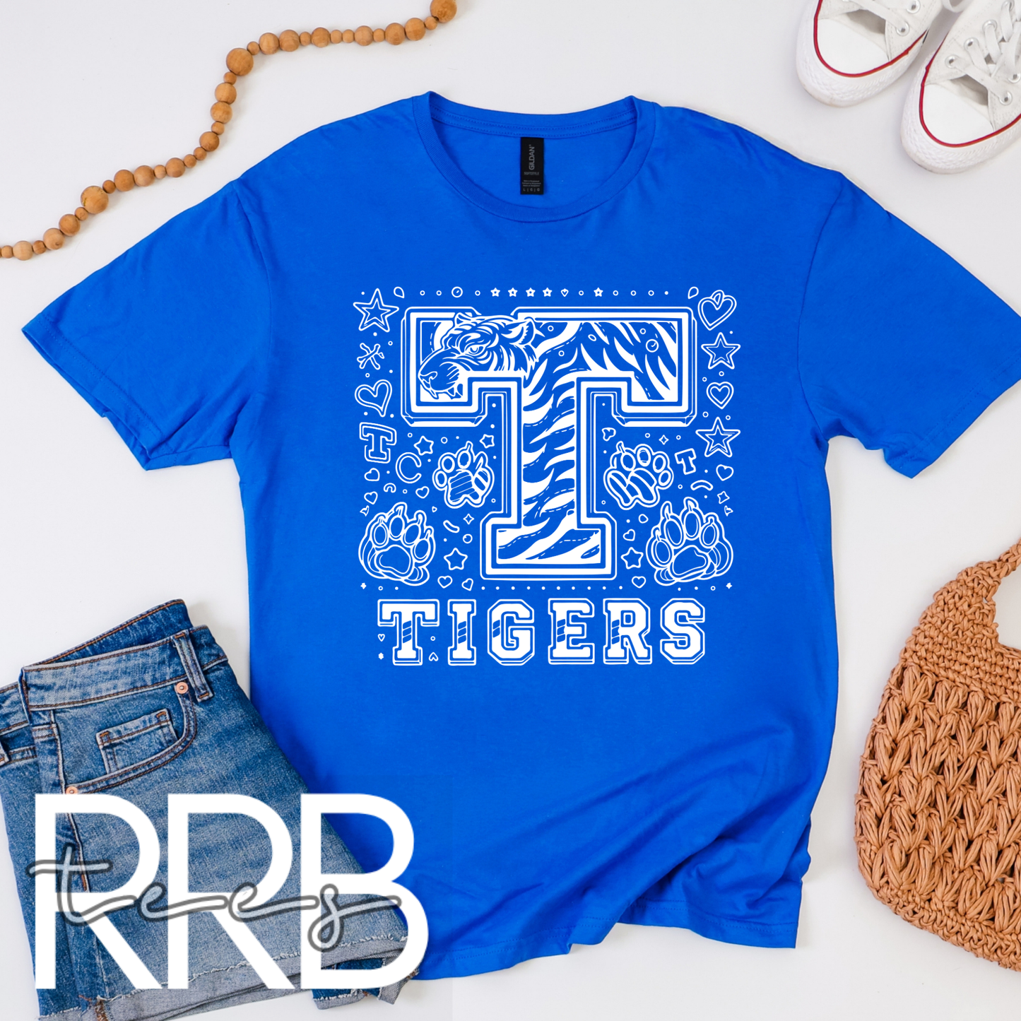 Big T Tigers Collage Graphic Tee