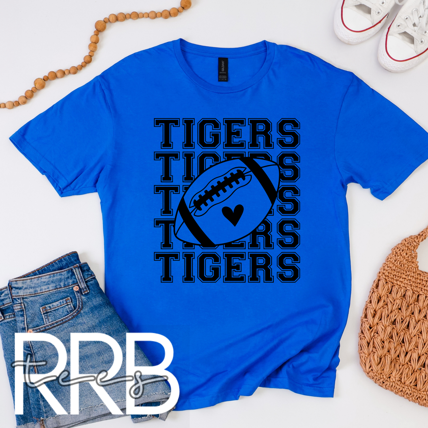 Tigers x5 Football With Heart Graphic Tee