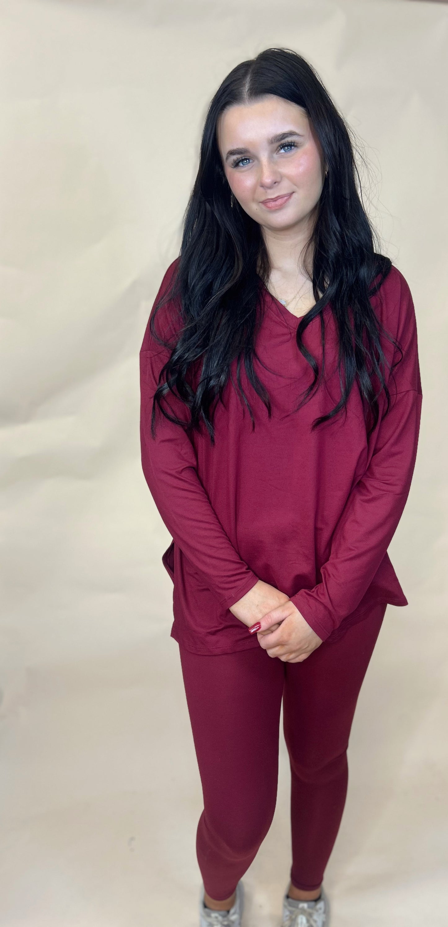 Simply Yours 2 Piece Legging Set - Cabernet