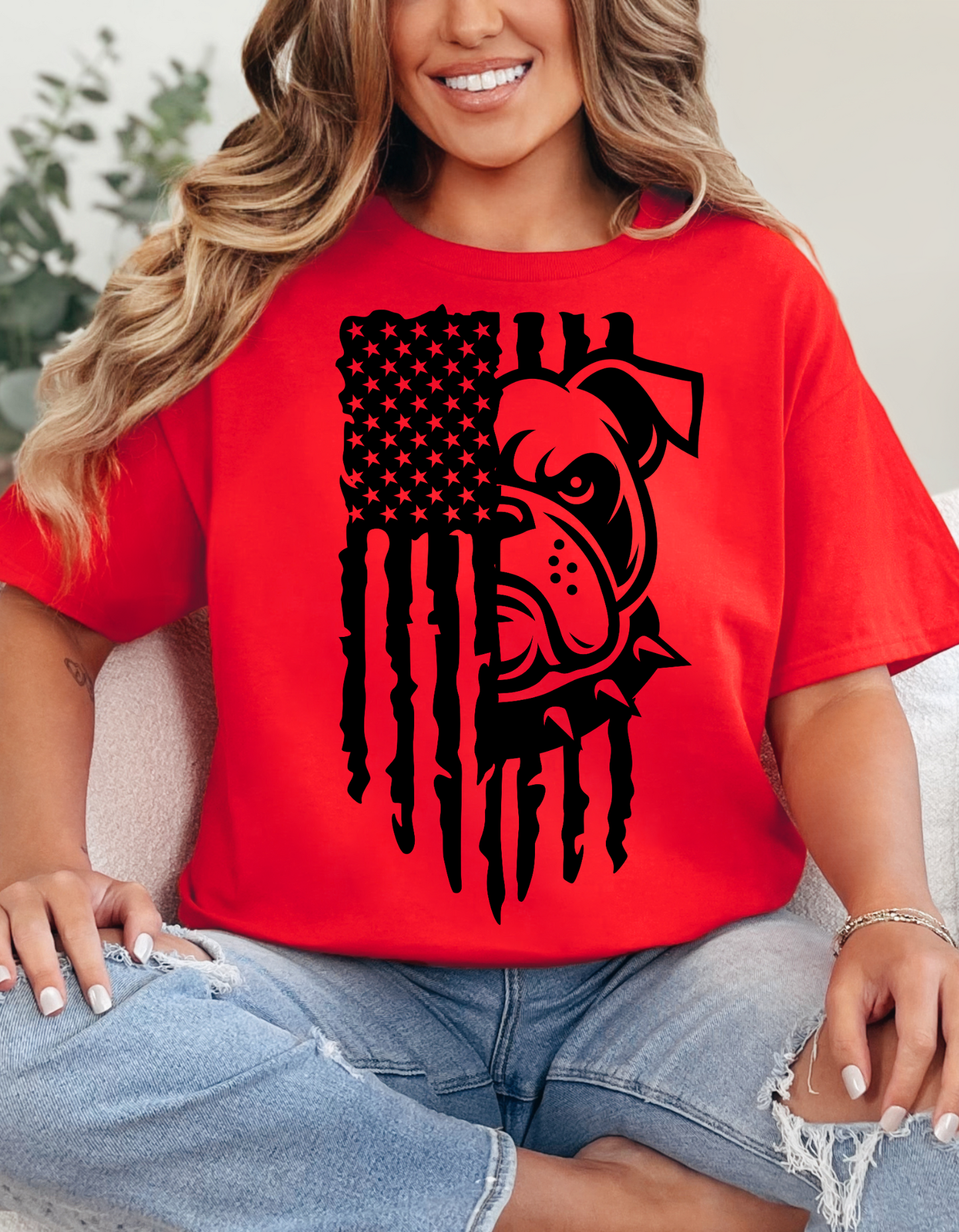 Bulldog Half Flag Graphic Tee