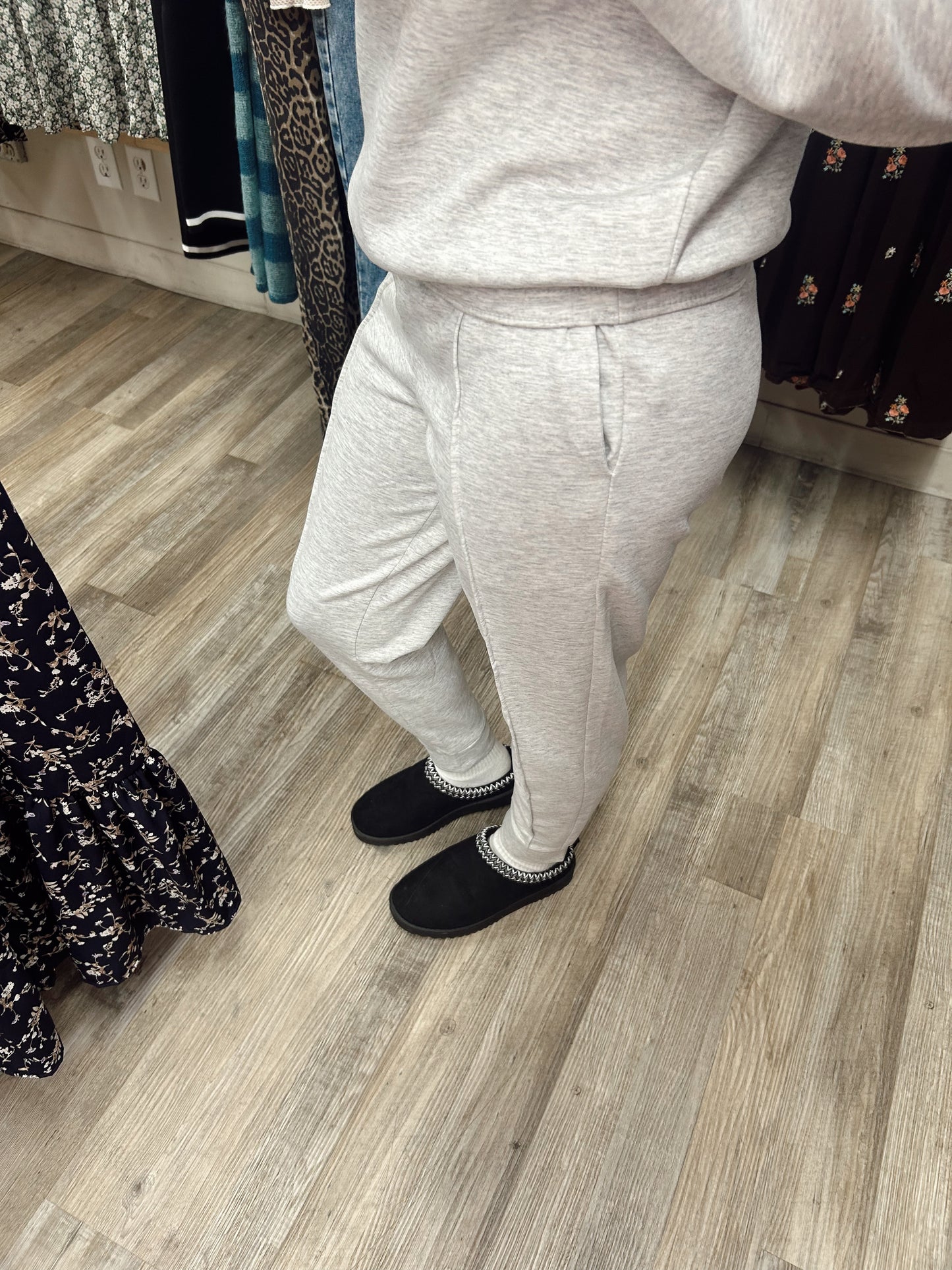 Cozy Up 2 Piece Sweatshirt Set - H. Grey