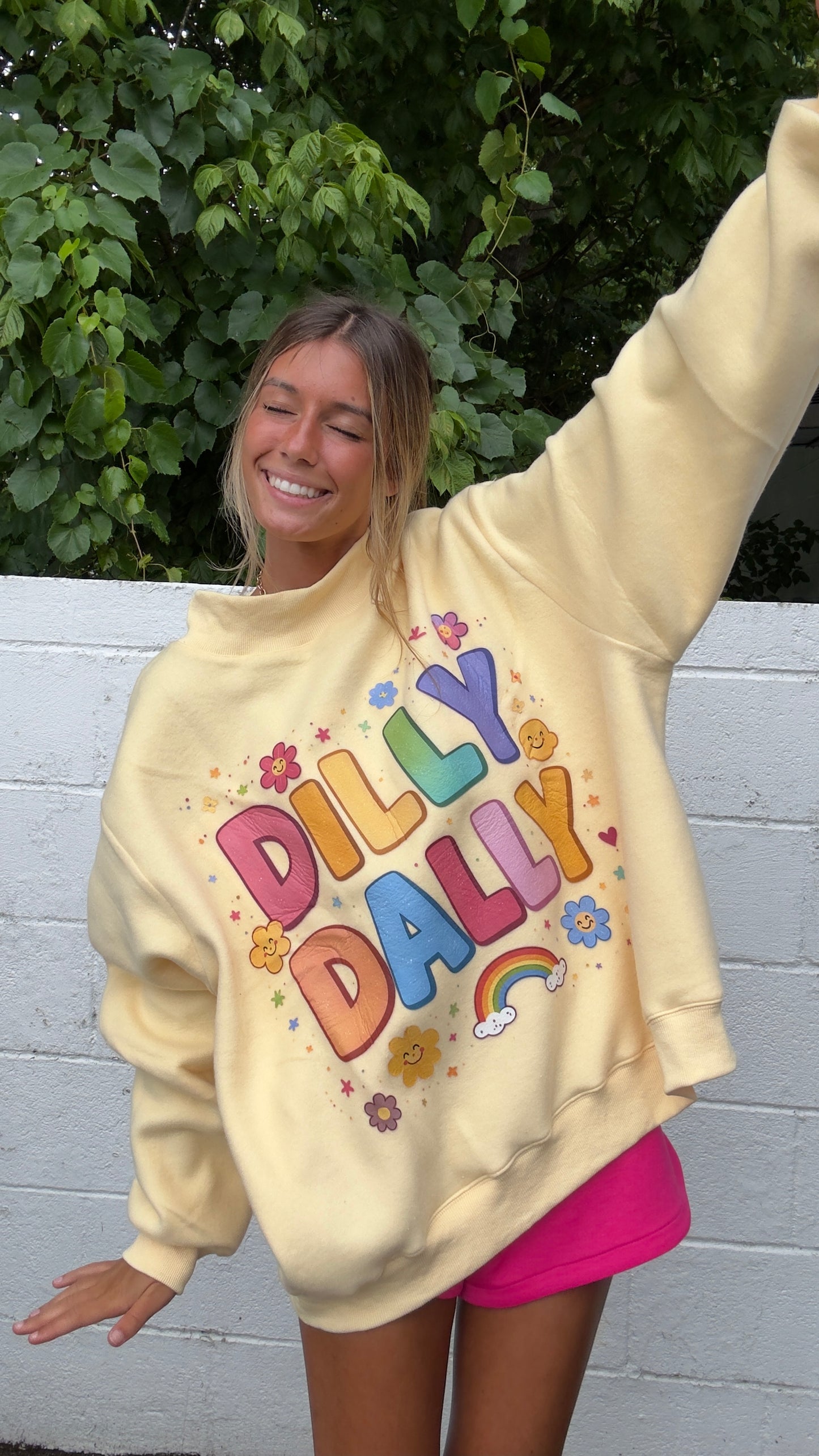 Dilly Dally Rainbow Reversible Sweatshirt