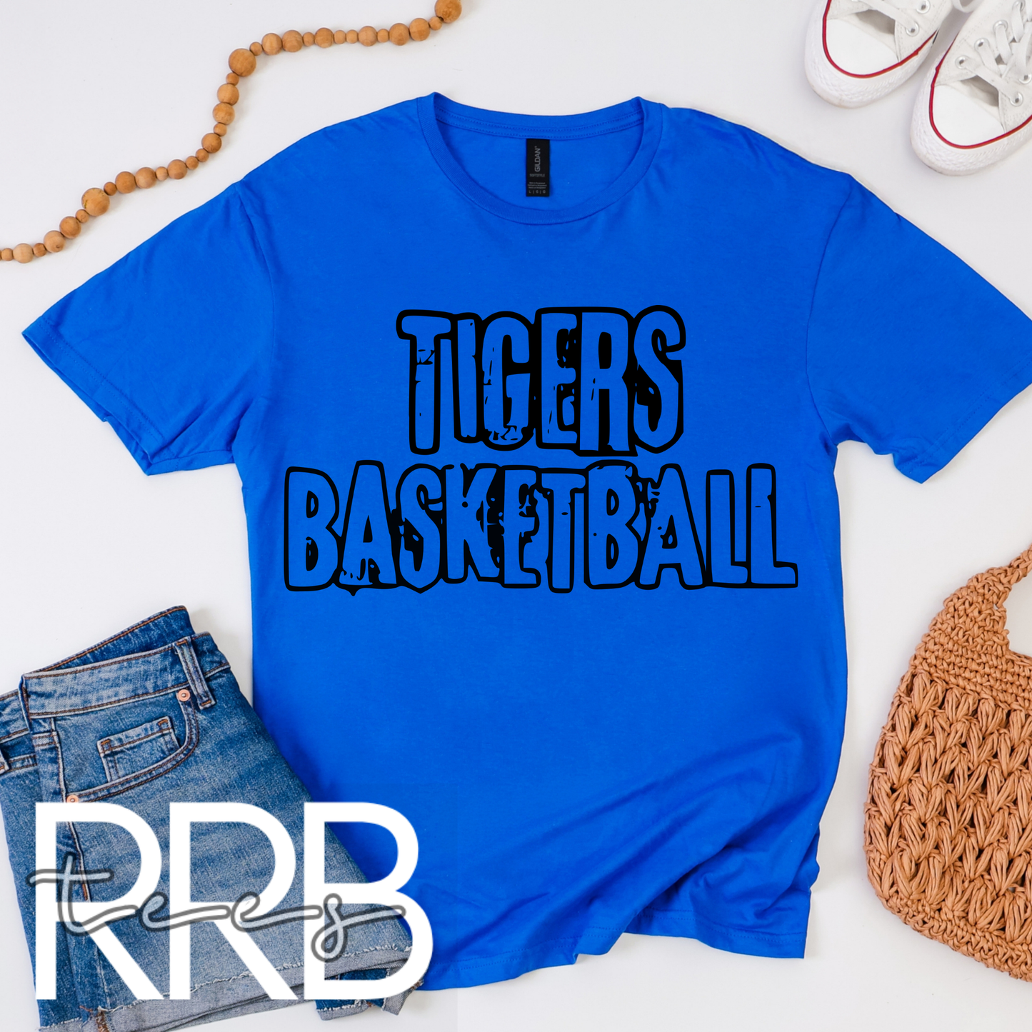 Tigers Basketball Grunge Graphic Tee
