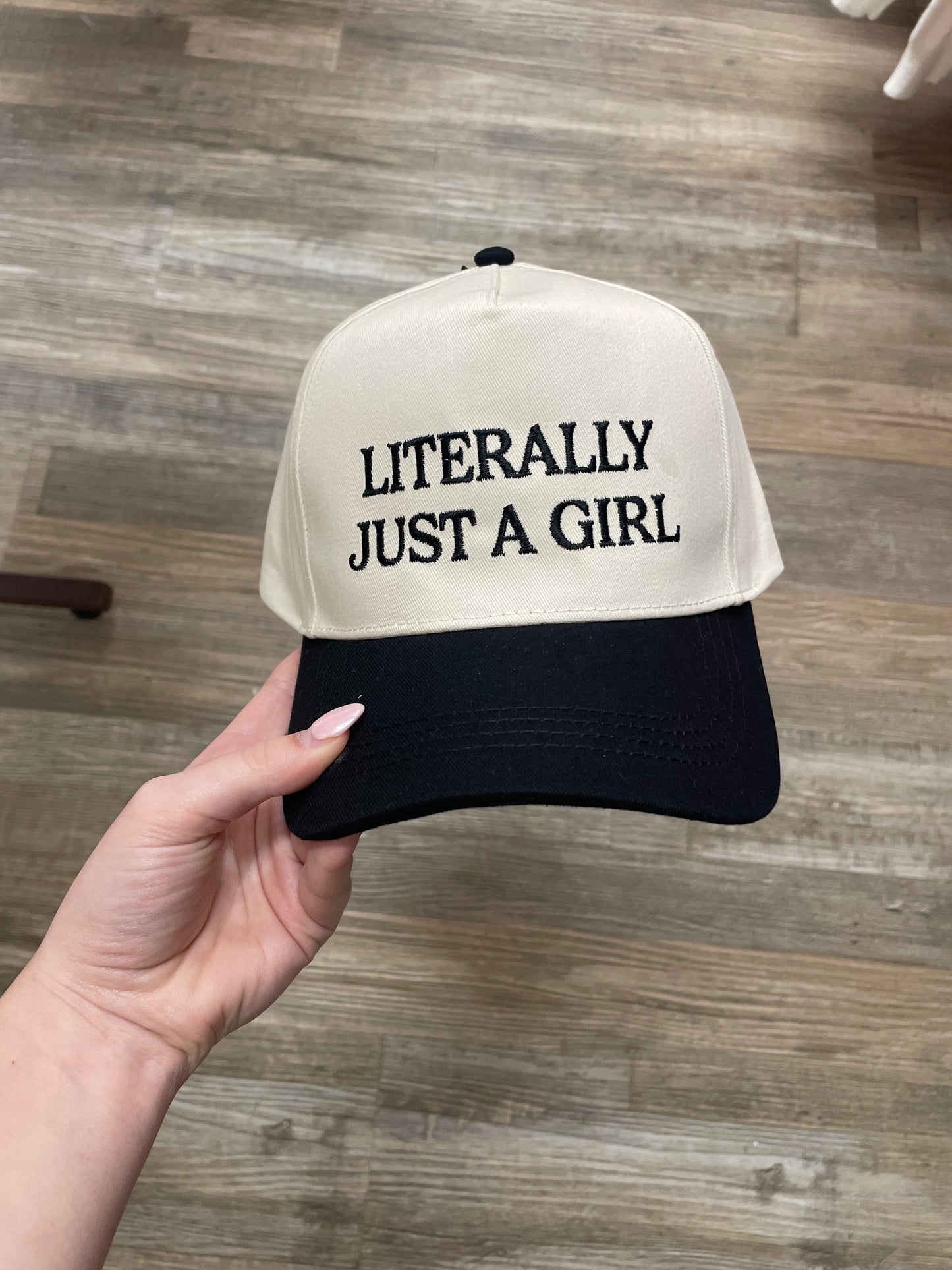 Literally Just A Girl Ball Cap - Black