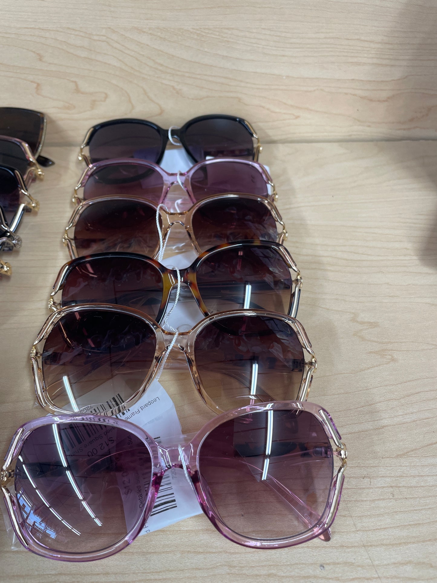 Leopard Frame Detailed Square Shape Sunglasses