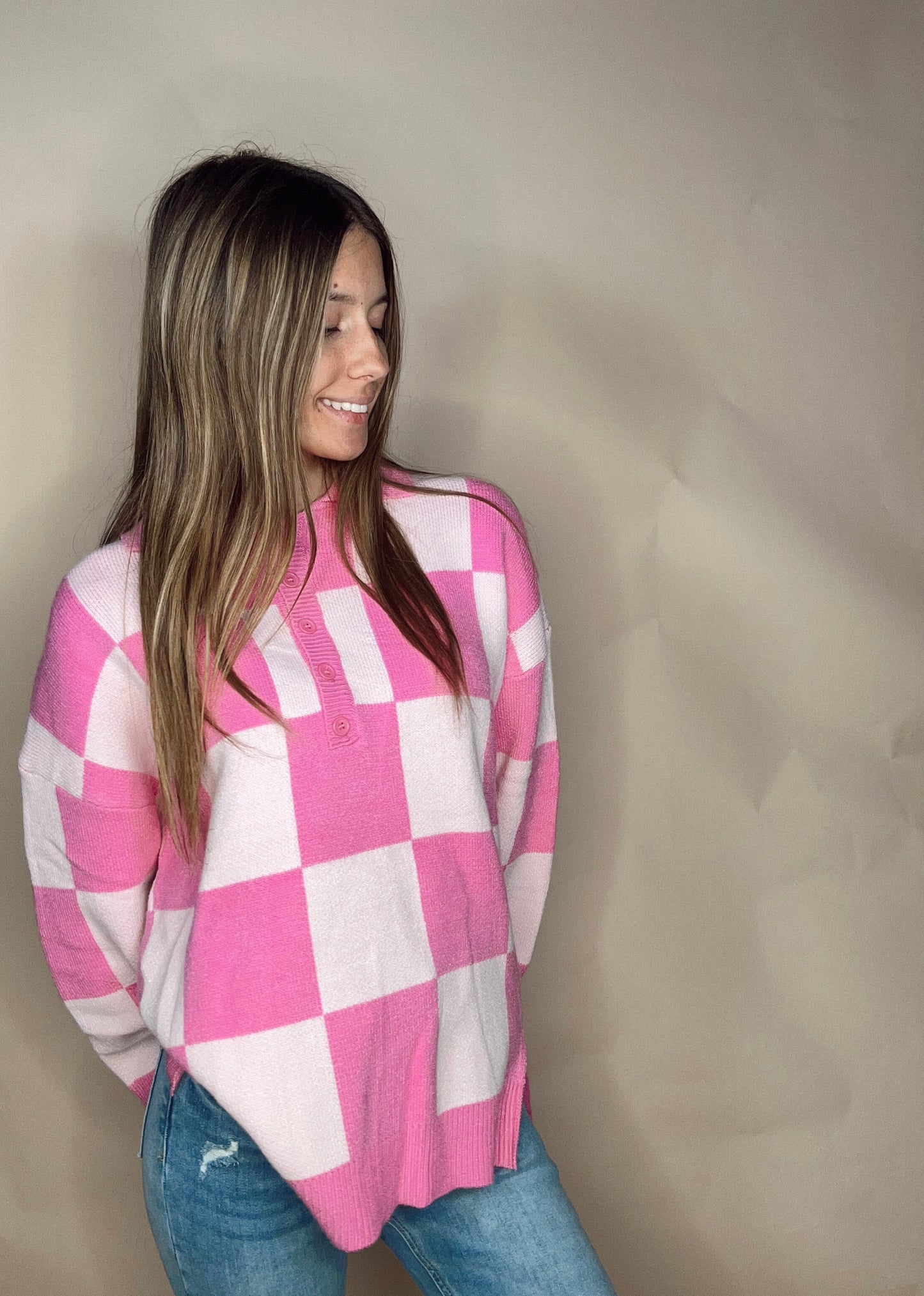 Barbie Girl Checkered Sweater
