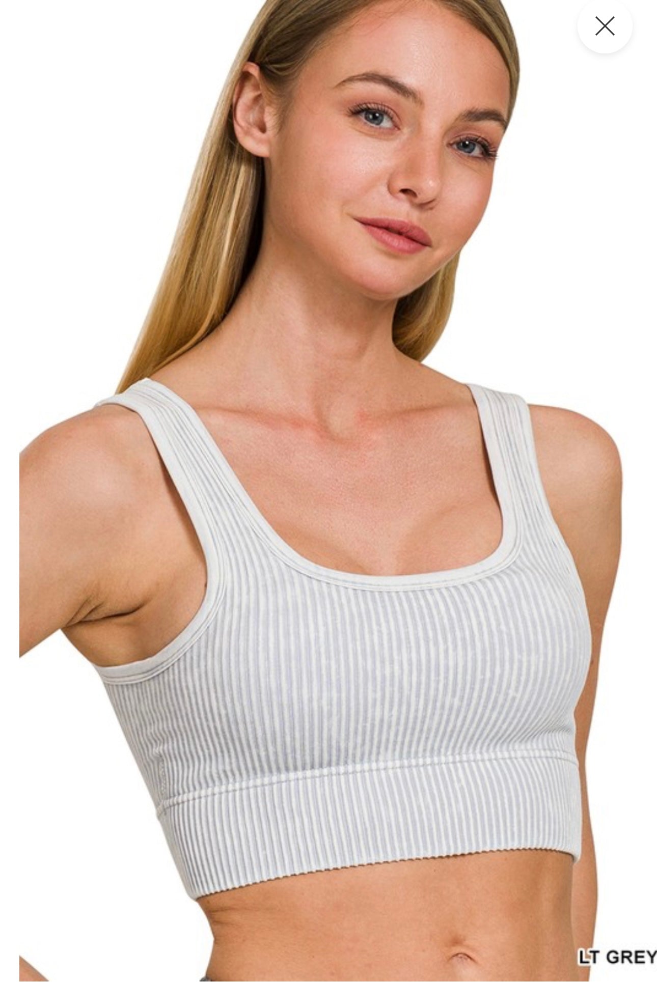 Washed Ribbed Seamless Brami With Pads - 9 Colors