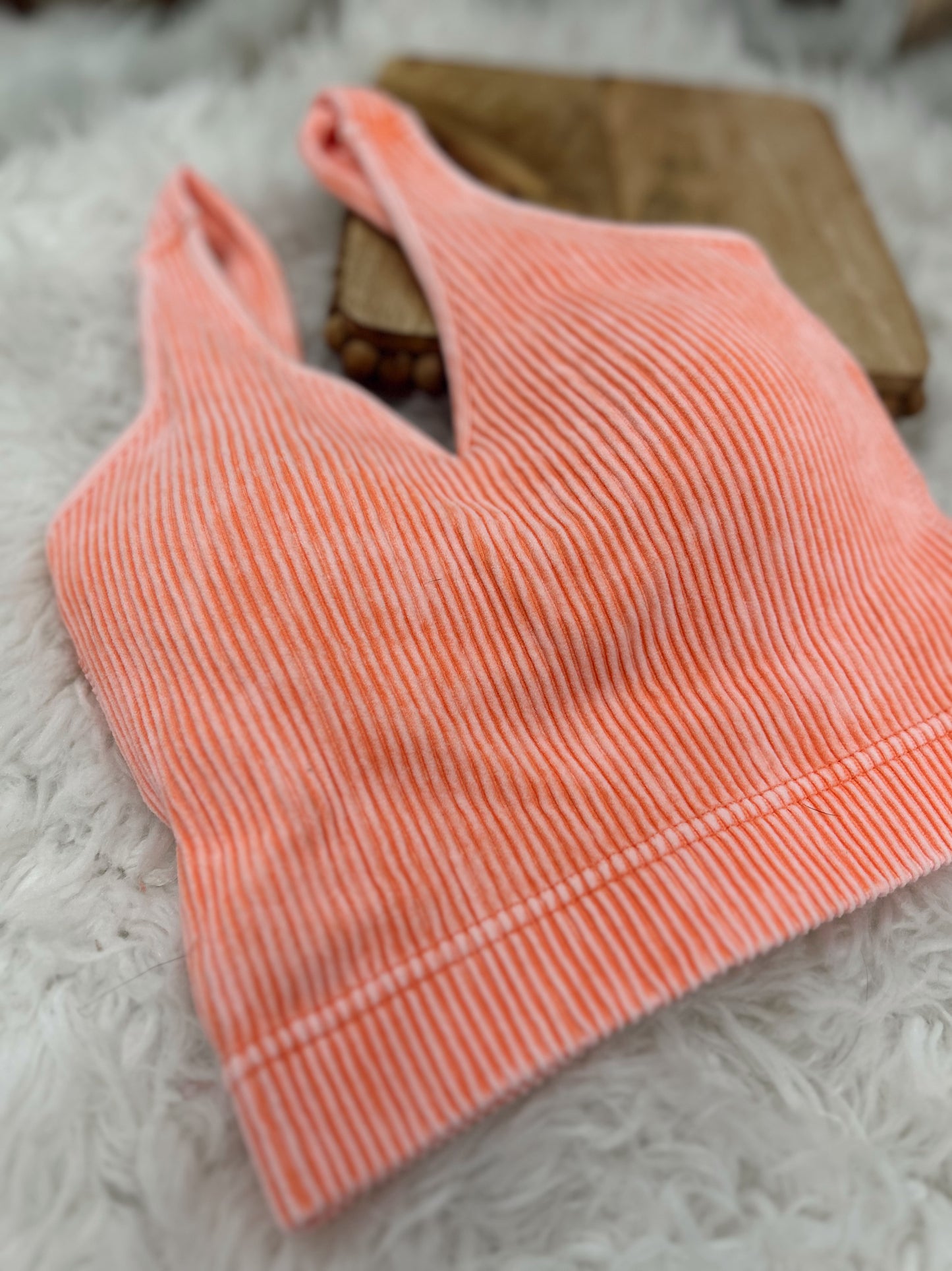 DOORBUSTER Ribbed Bralette - Coral