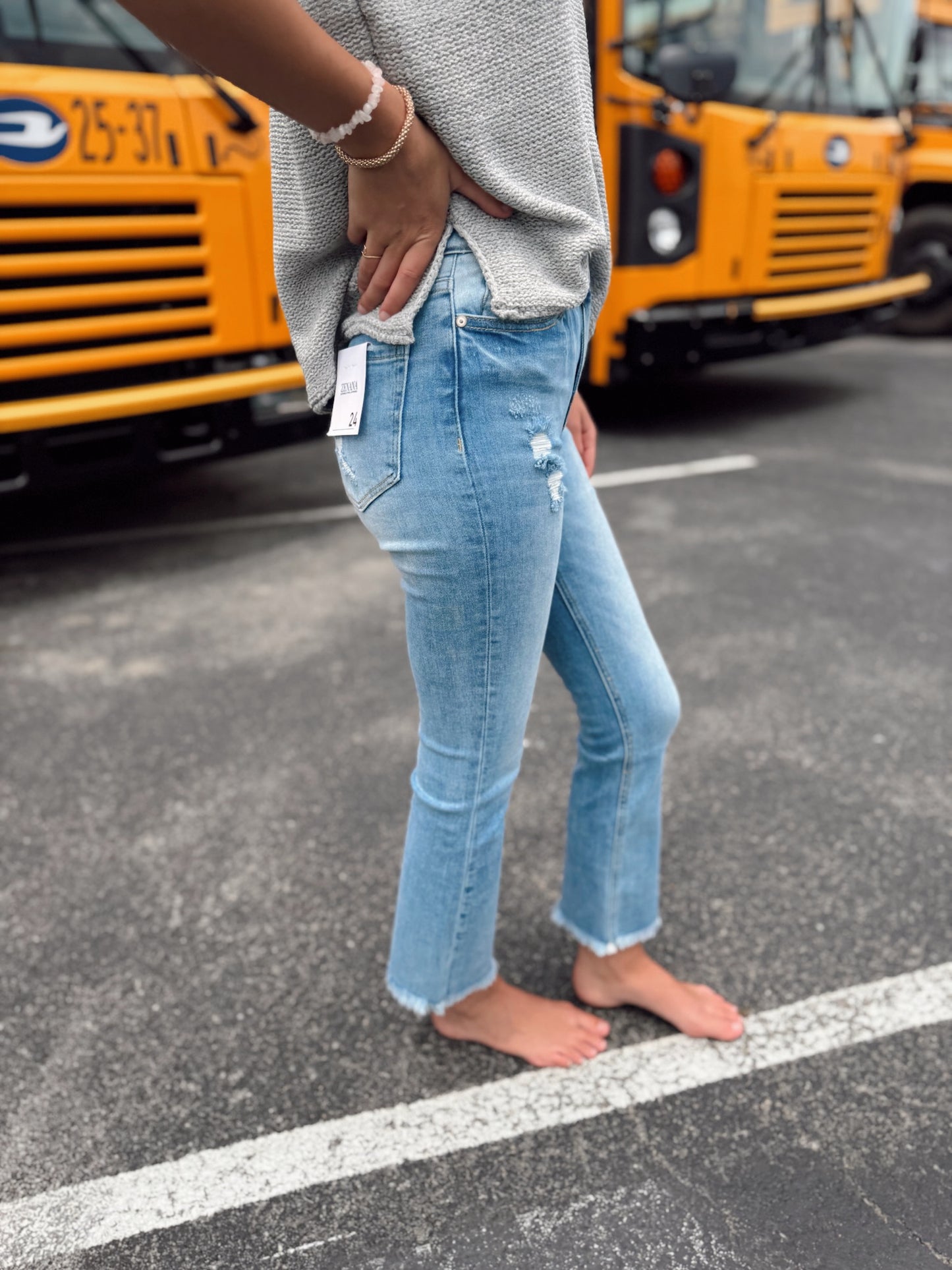 Nicole Light Wash Denim Cropped Jeans