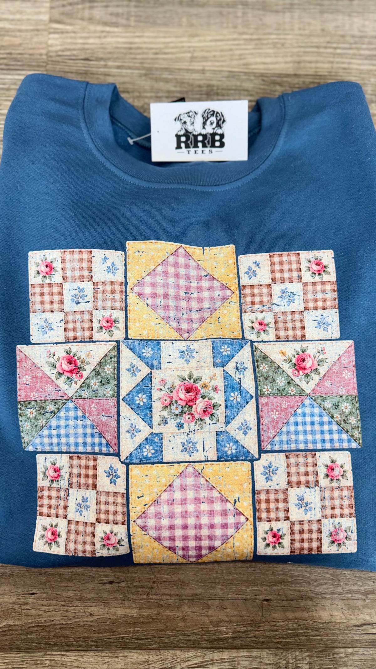 Quilt Pattern Indigo CN Graphic Tee - TSABR