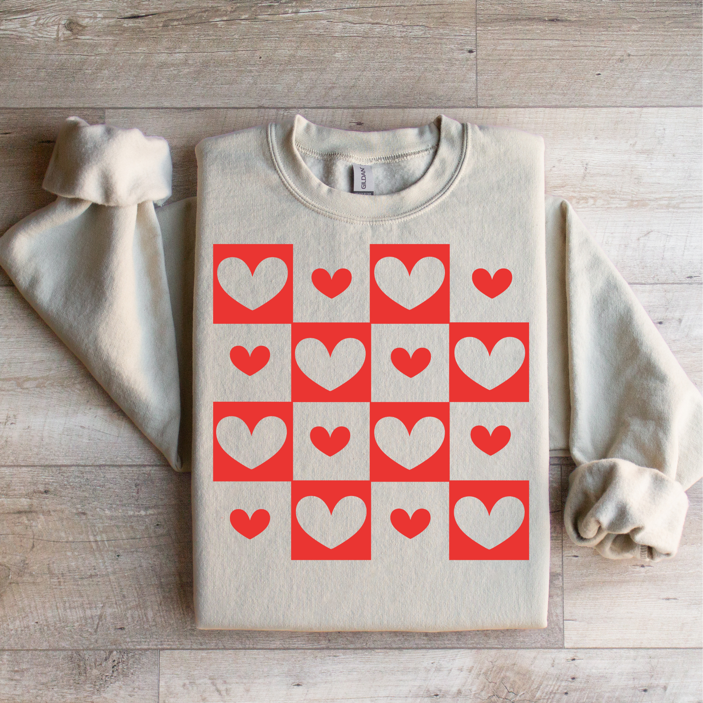 Checkered Hearts Graphic Tee