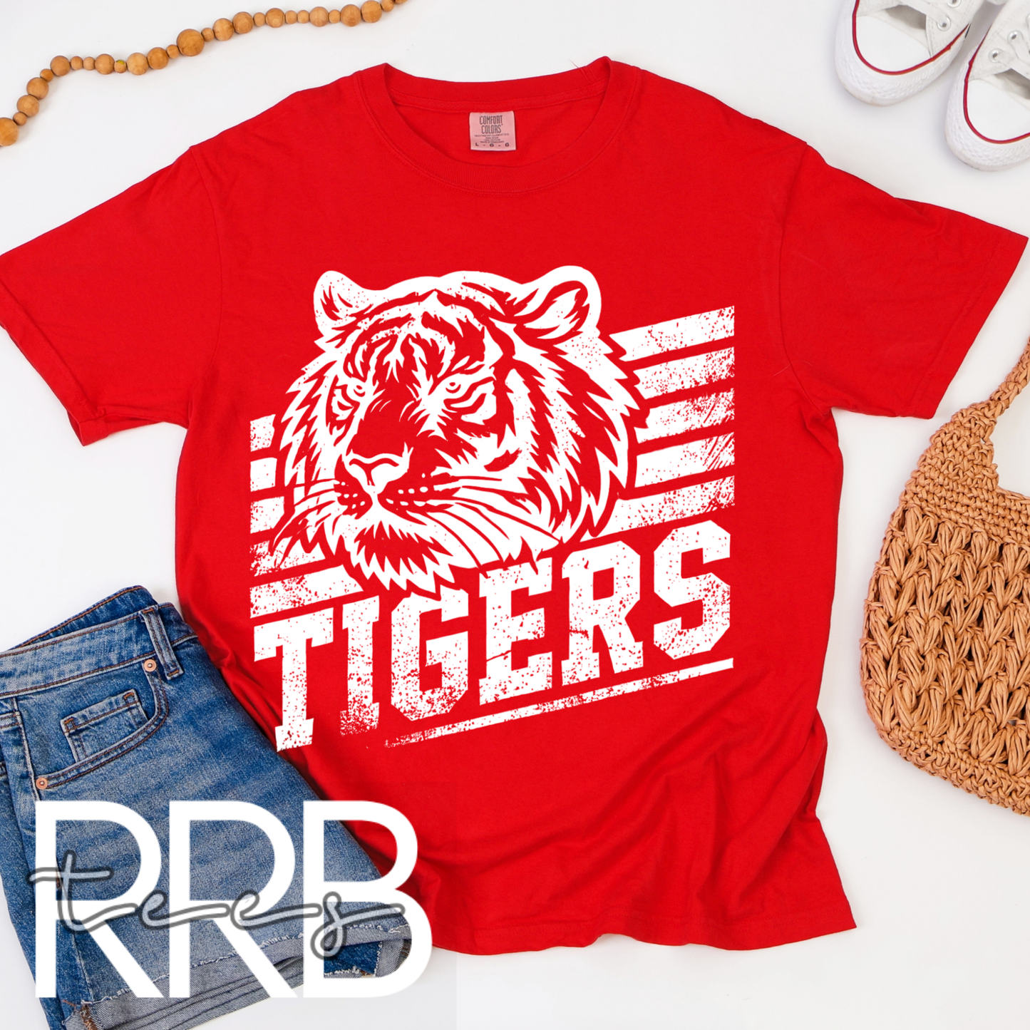 Tigers Slanted Lines Graphic Tee