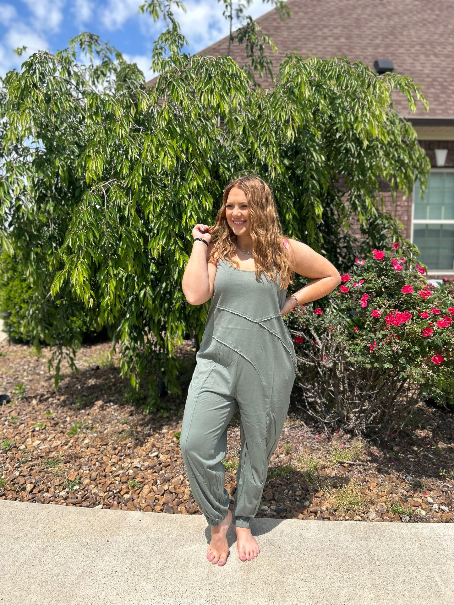 No Doubt Jumpsuit - Olive