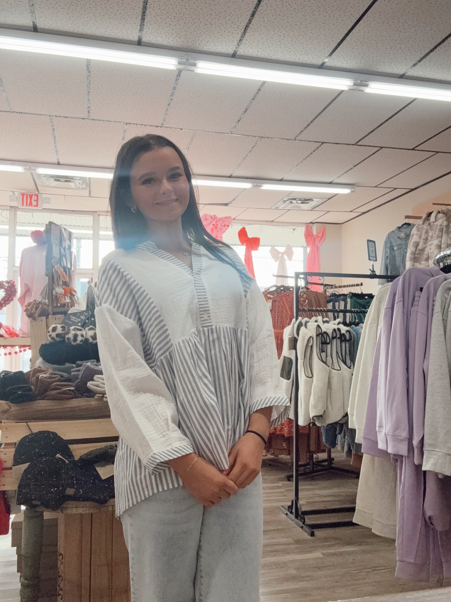 Almost Home Half Button Top