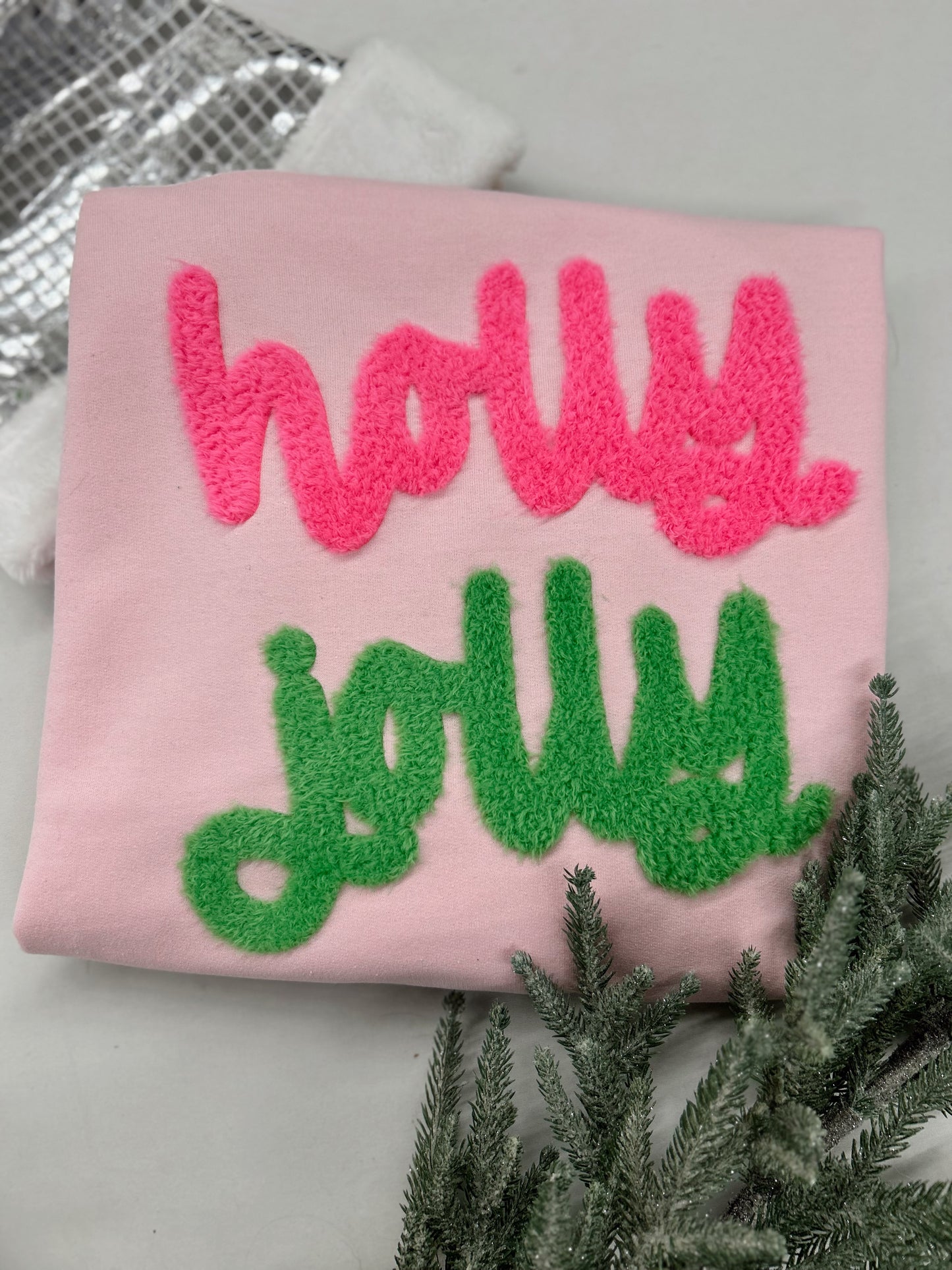 Chenille Holly Jolly Sweatshirt