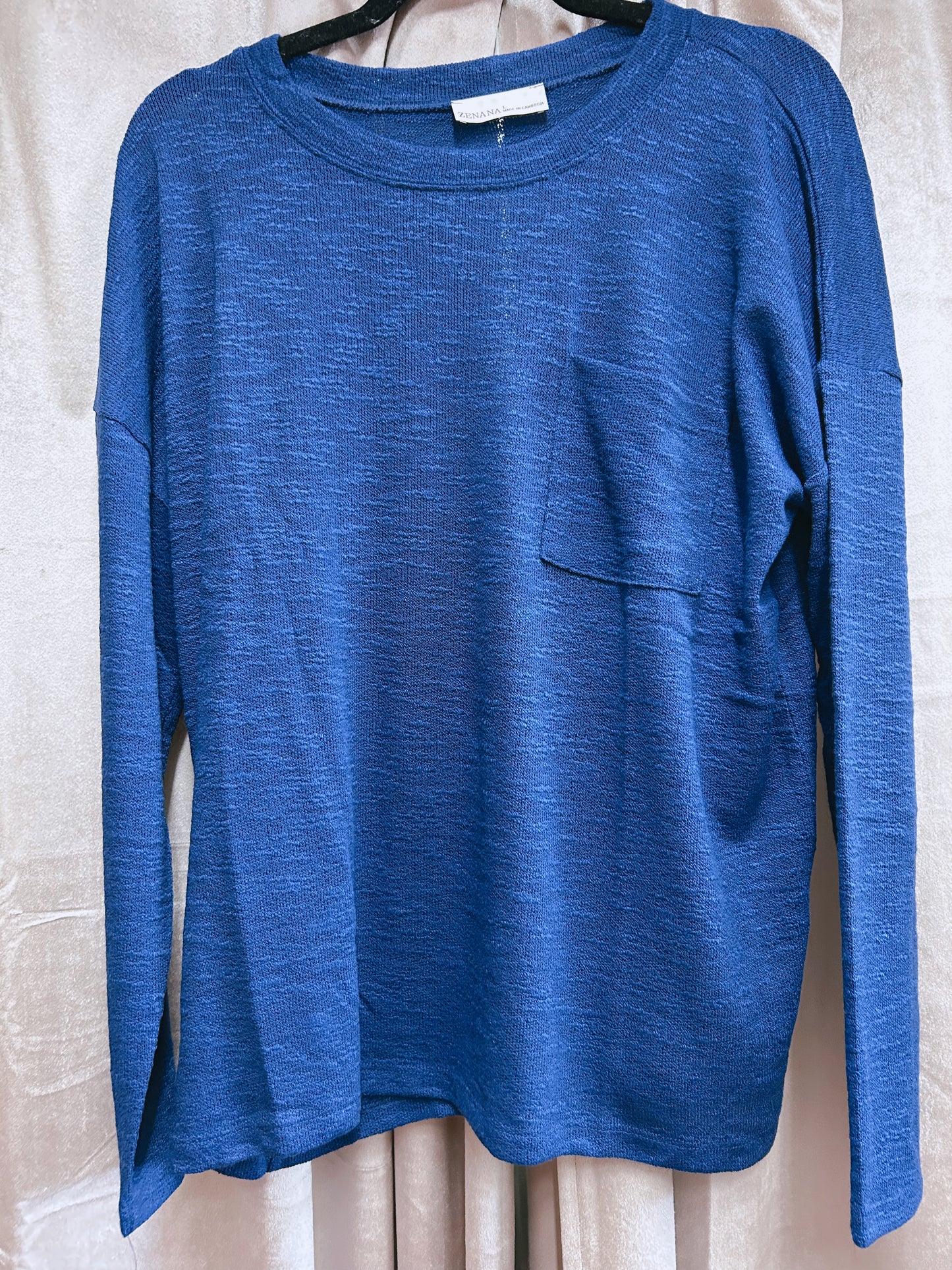 Hacci Long Sleeve Top - Lt Navy