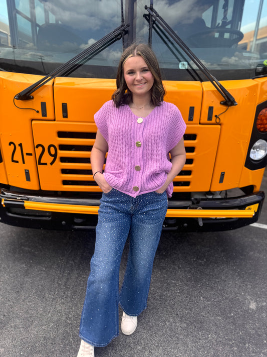 Bushel & A Peck Button Sweater - Mauve