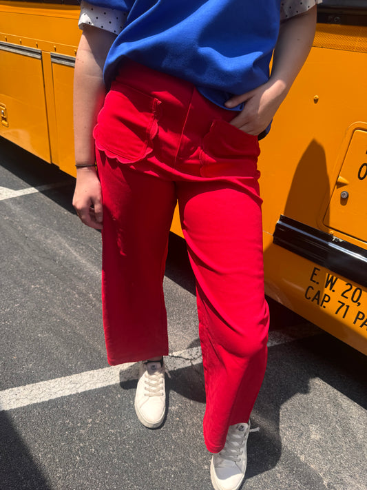 Apple A Day Pants - Red