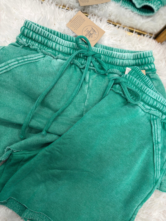 DOORBUSTER Acid Wash Shorts - K Green