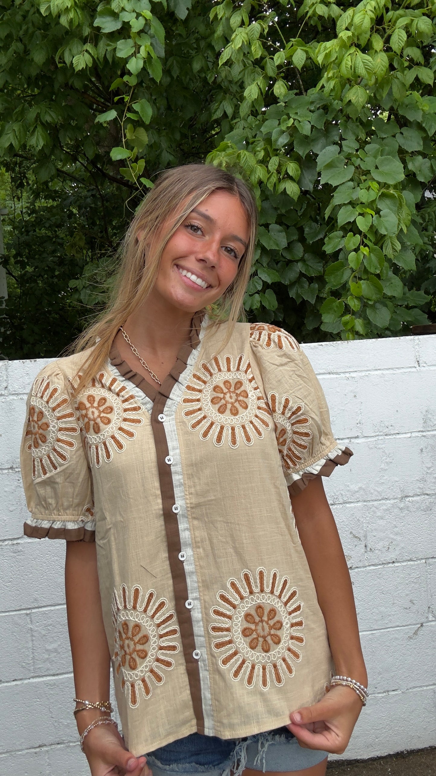 Desert Bloom Button Down Top