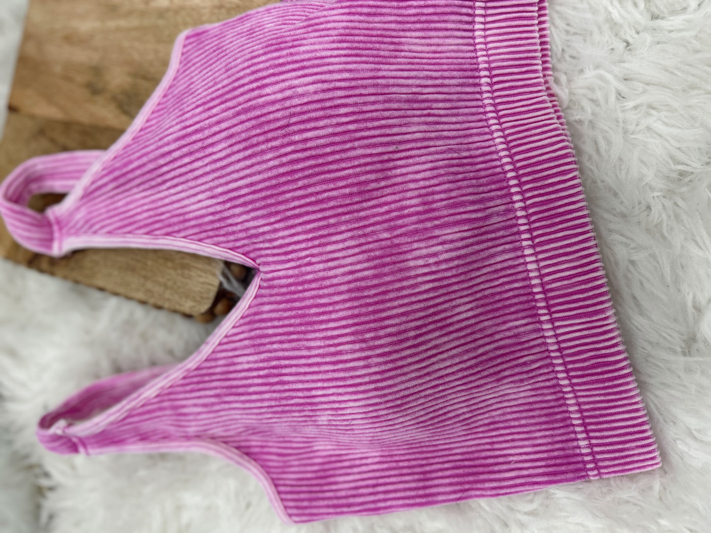 DOORBUSTER Ribbed Bralette - Bright Mauve