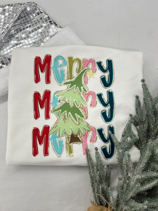 Merry x3 Tree Graphic Tee