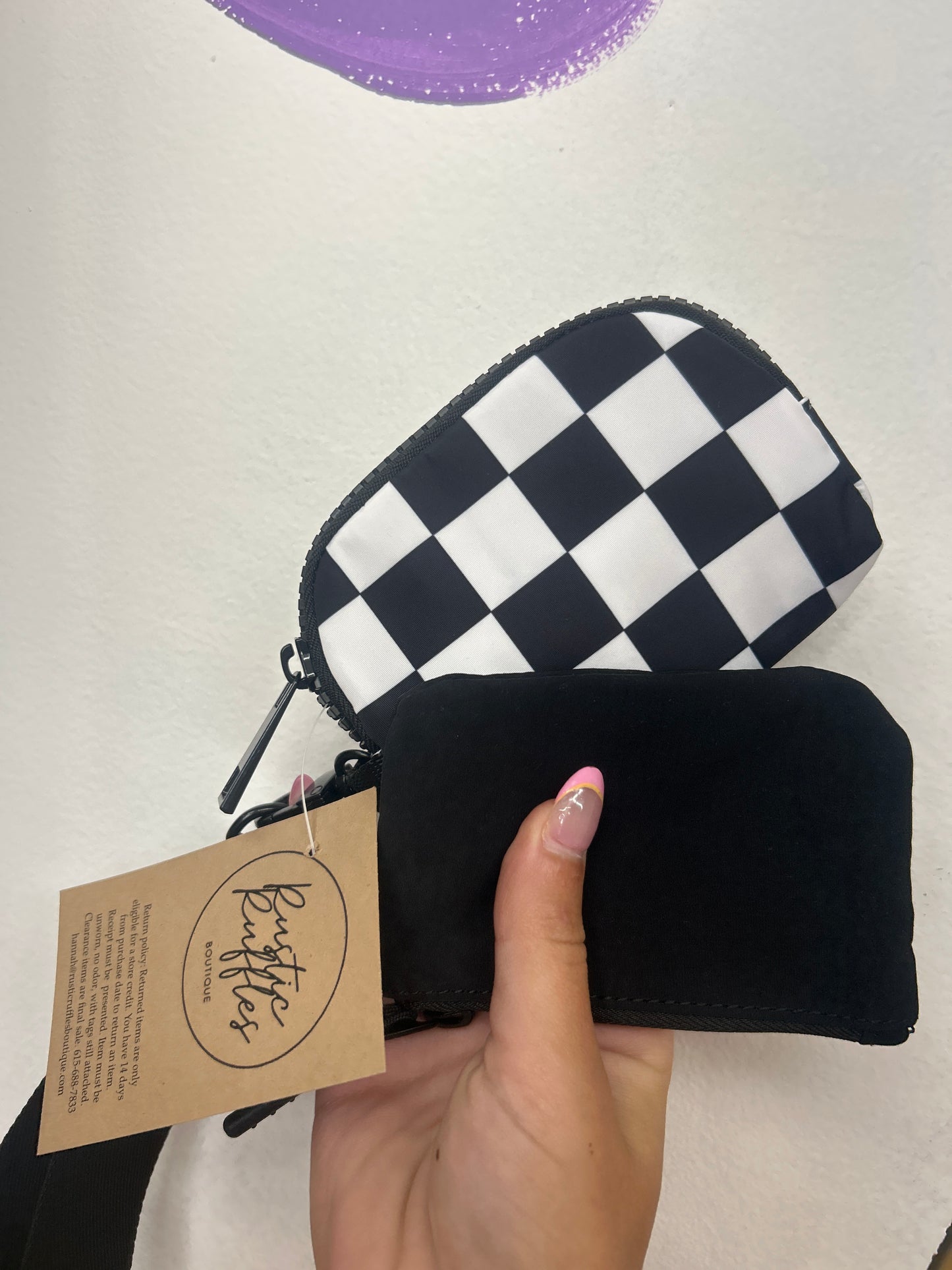 Dual Pouch Wristlet Keychain Wallet