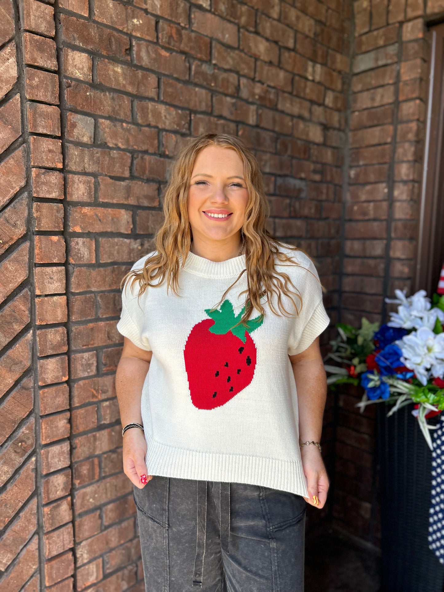 Strawberry Fields Sweater Top