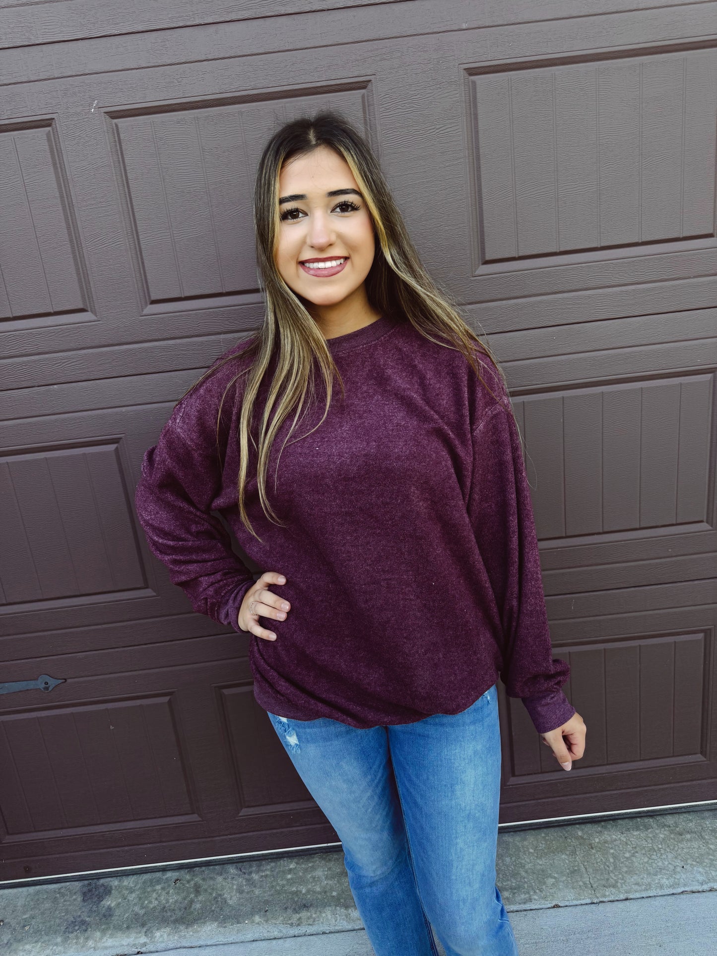 Sweater Weather Oversized Sweater - Cherry