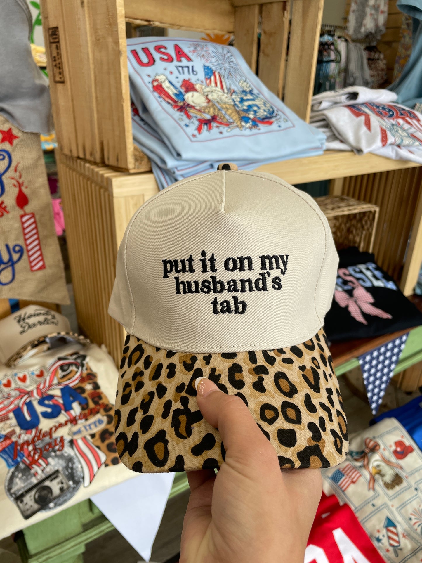 Put It On My Husband's Tab Cap - Leopard