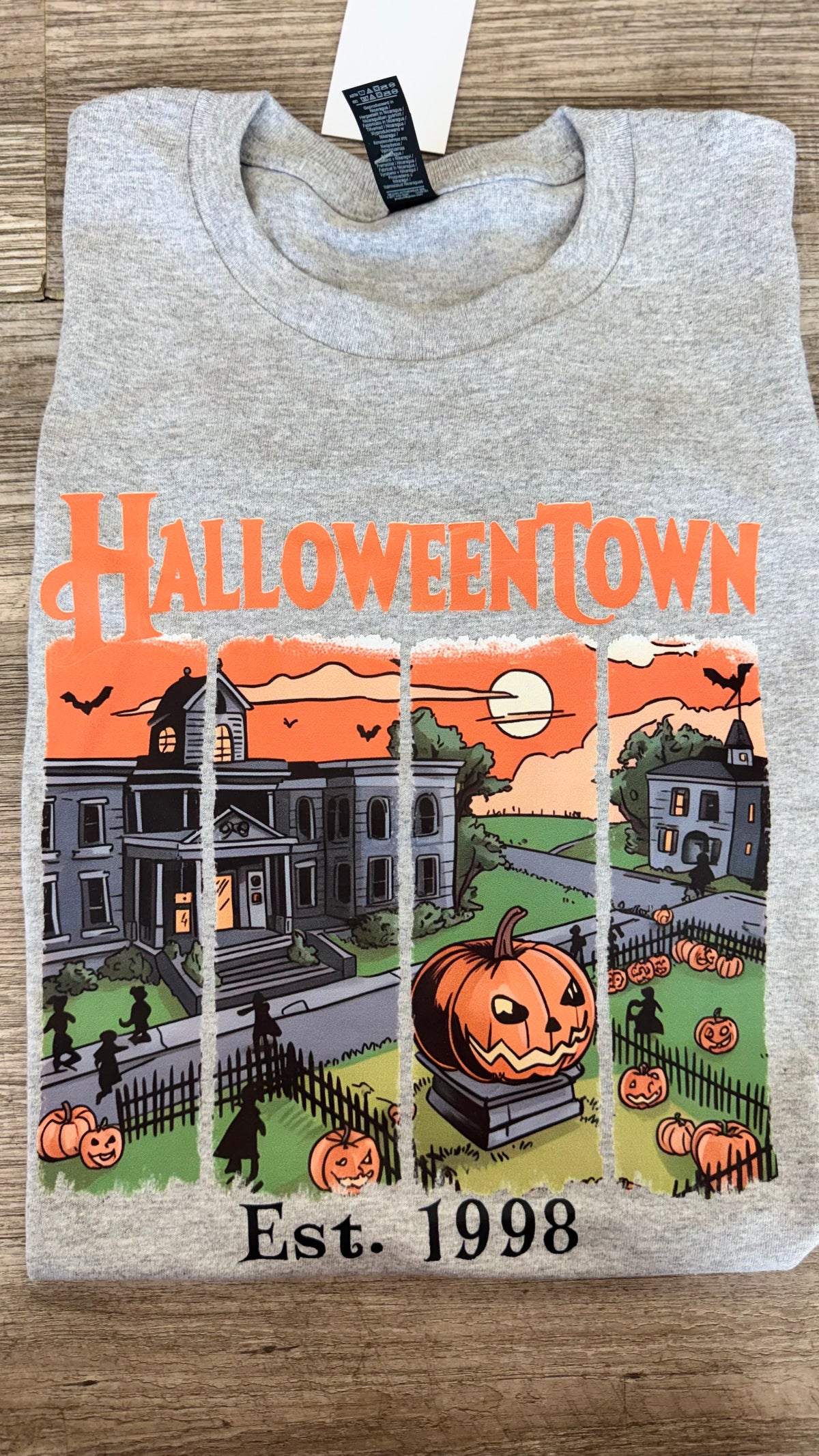 Halloween Town Grey Gildan Graphic Tee - TSABR