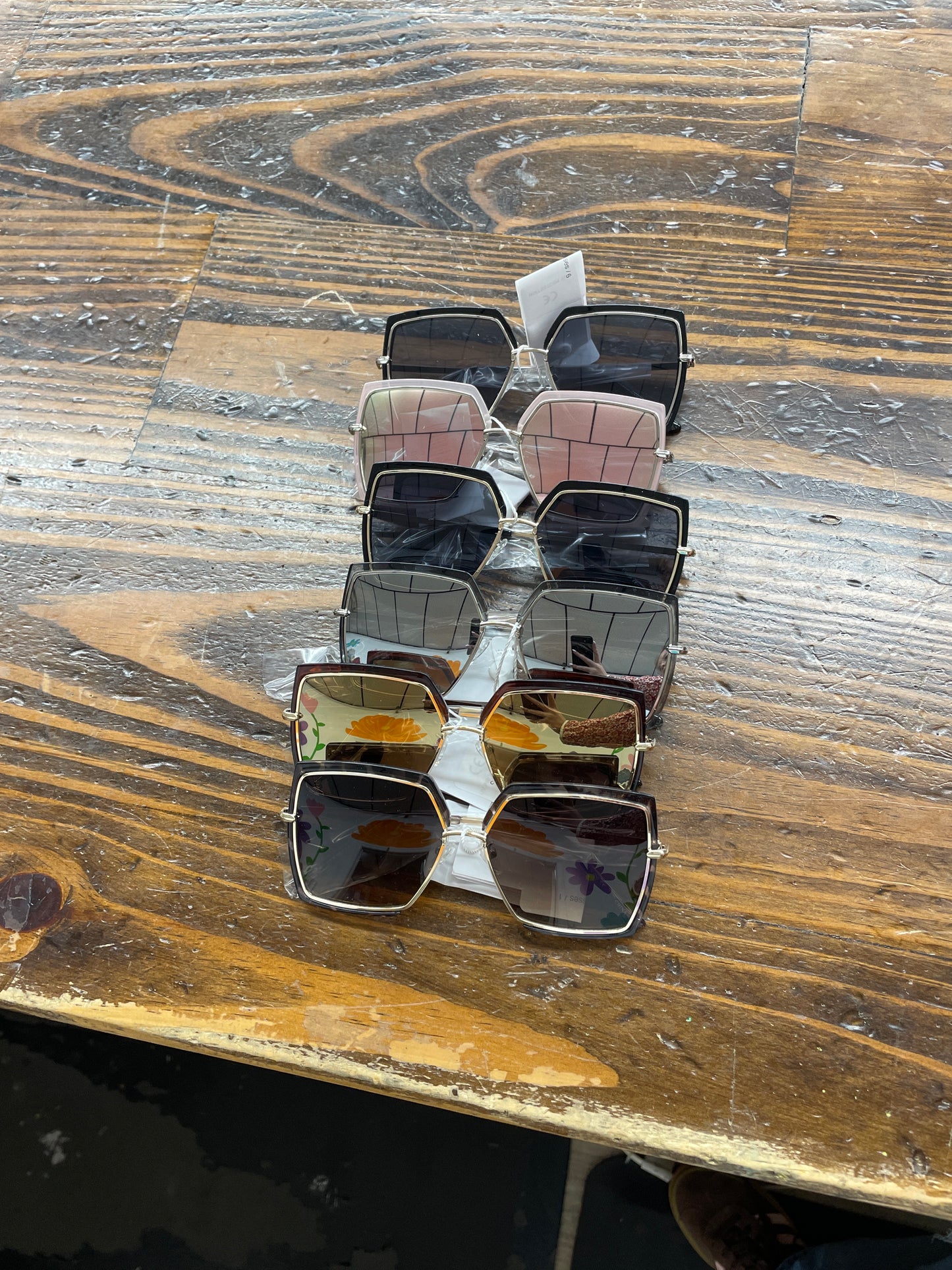 Women's Oversized Square Mirrored Sunglasses