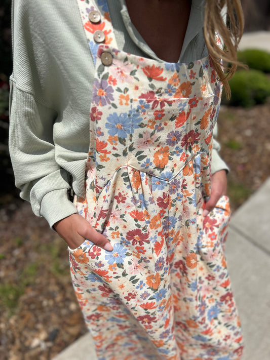 Beautiful Day Floral Overalls