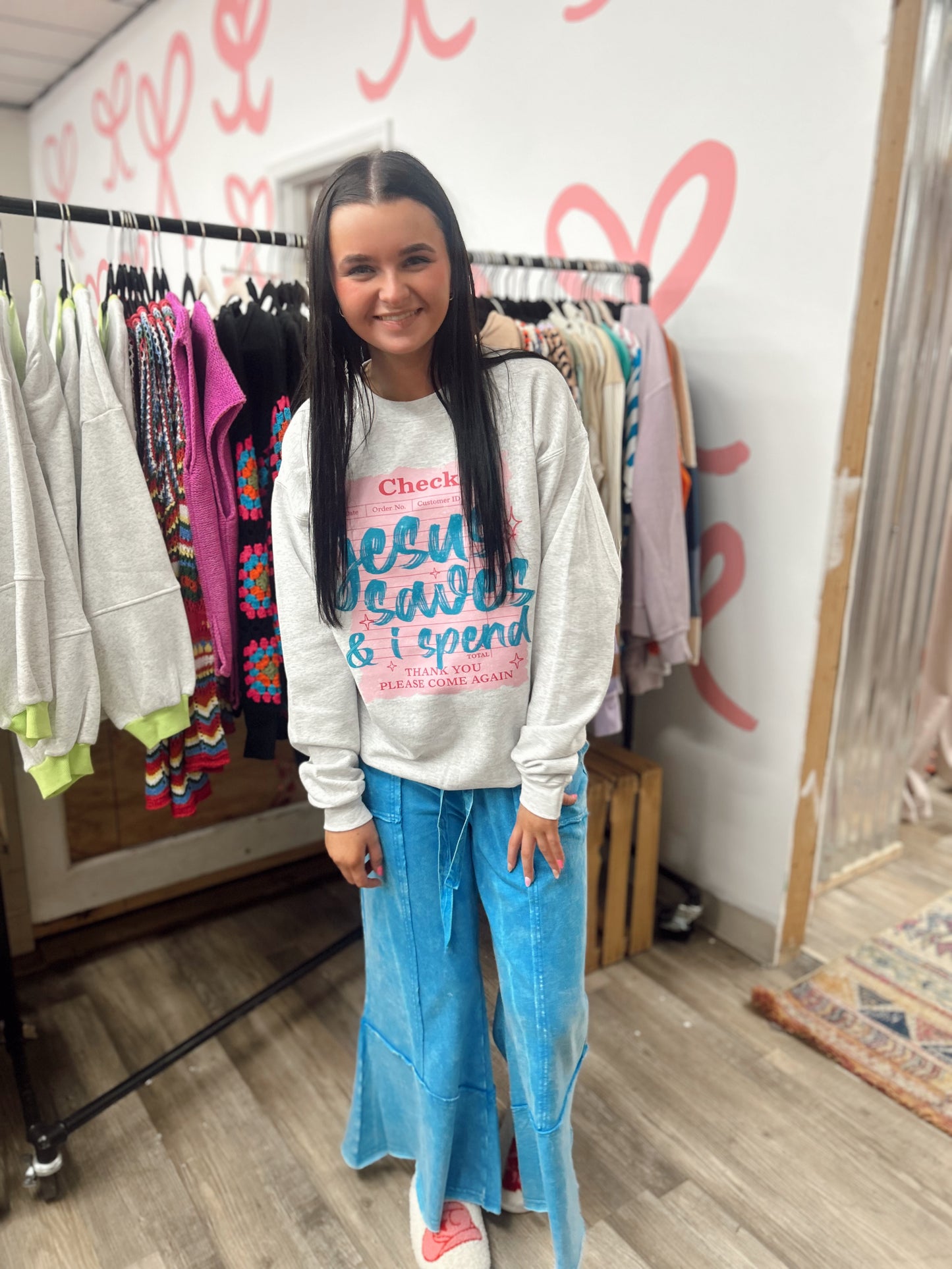 Talk Sweet To Me Flare Pants - Deep Sky
