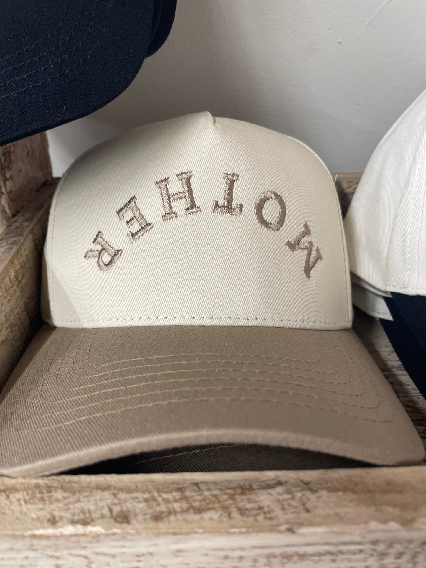 Upside Down MOTHER Ball Cap - Beige