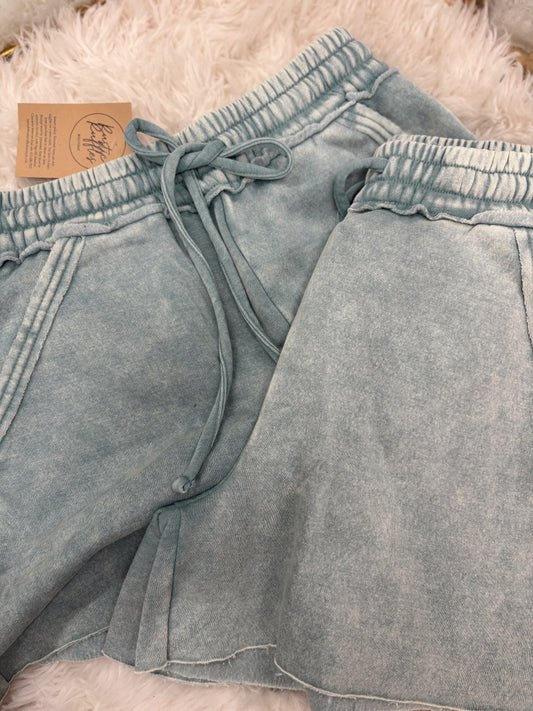 DOORBUSTER Acid Wash Shorts - Ash Blue
