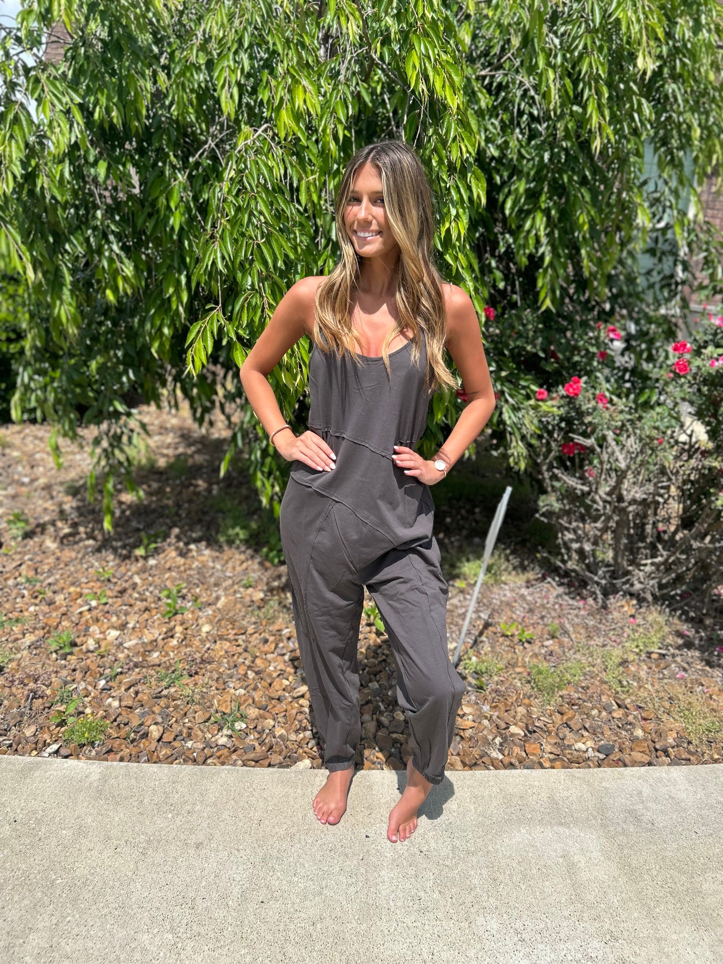 No Doubt Jumpsuit - Charcoal