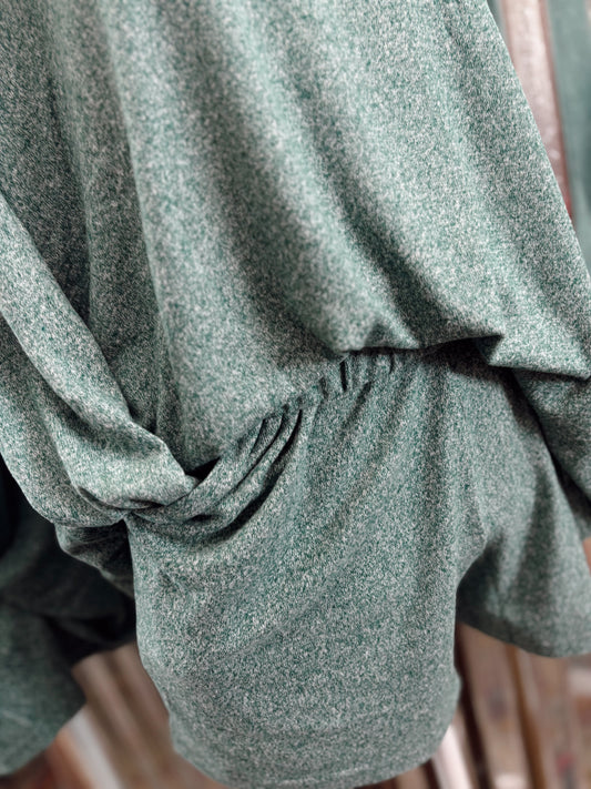 DOORBUSTER Melange Long Sleeve Set - Hunter Green