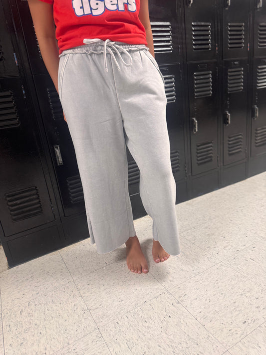 DOORBUSTER Acid Wash Flare Pants - Light Grey