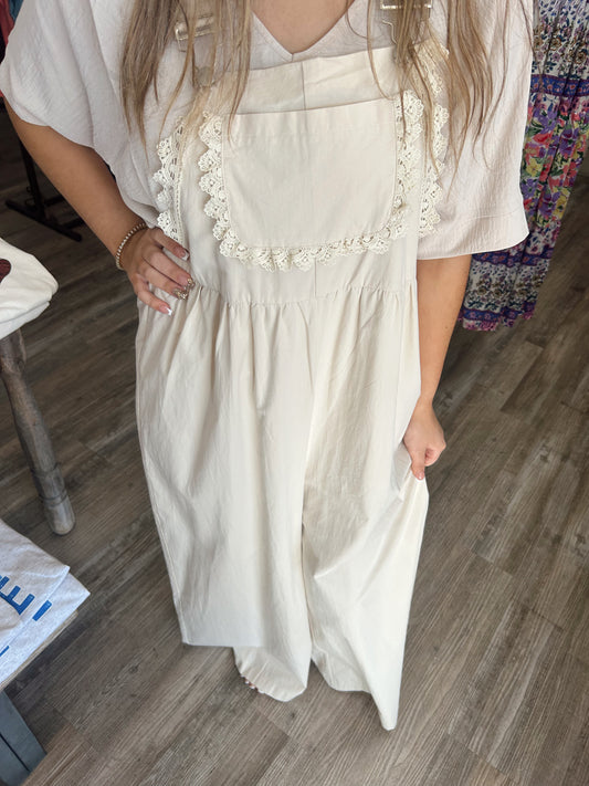 Back in the Day Ivory Overalls