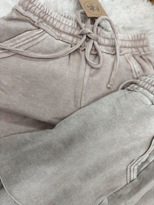DOORBUSTER Acid Wash Shorts - Ash Mocha